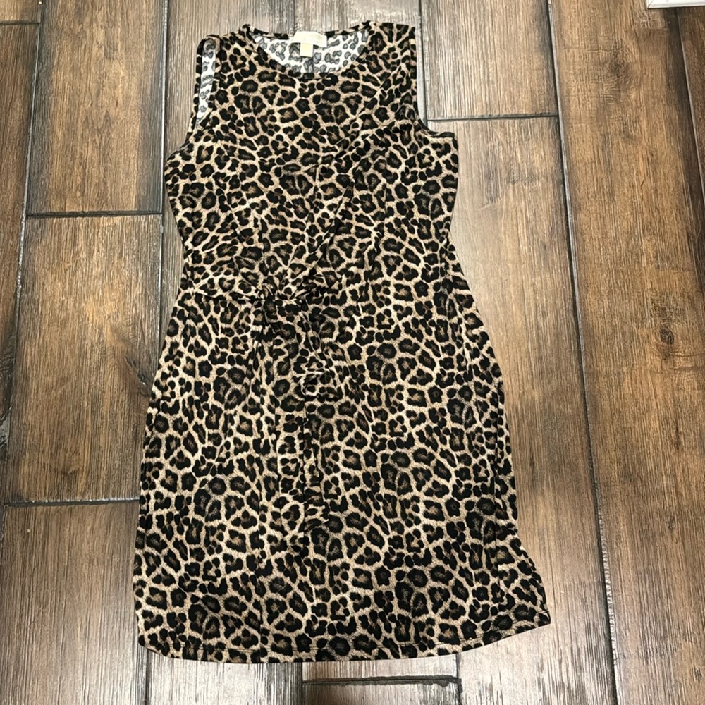 EUC Michael Kors Animal Print fitted dress size large